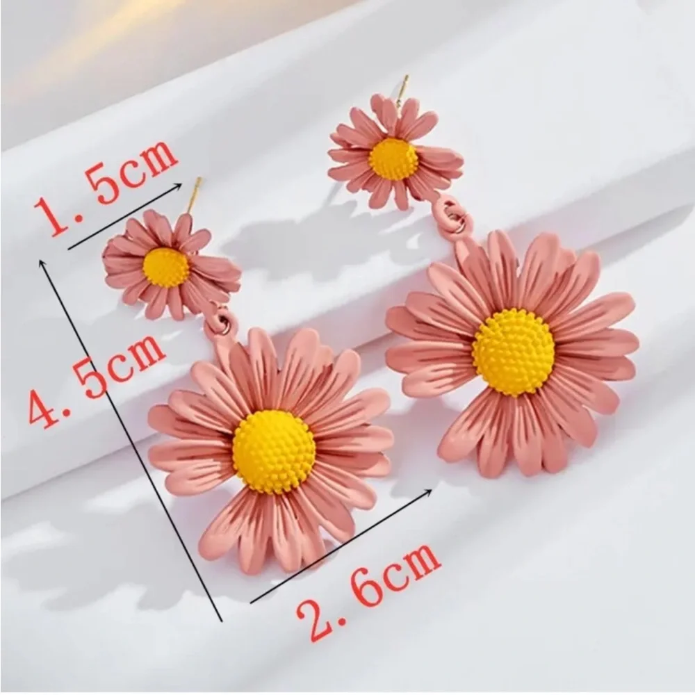 Pink Floral Earrings - Picture 1 of 1